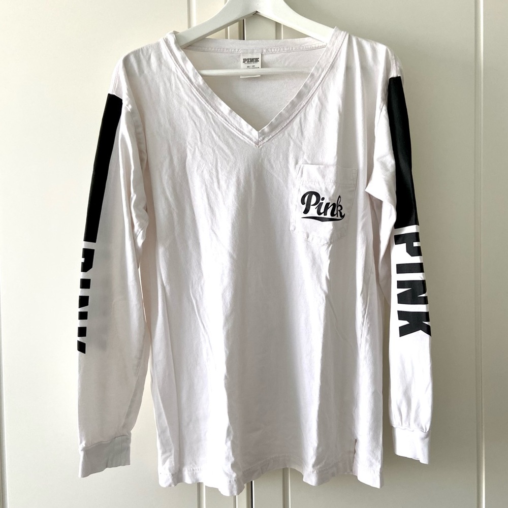 Victoria’s Secret PINK Campus V Neck Long Sleeve
